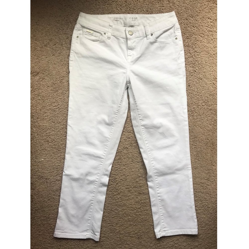THE LIMITED Crop 312 White Denim Capri Jeans 4L